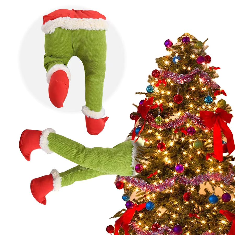 APWIKOGER Weihnachts Elf und Santa Claus Bein Ornament in Rot als hängende Dekoration für den Weihnachtsbaum, Zimmer und Garten - Bild 5