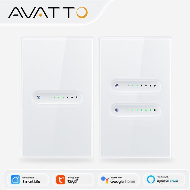 AVATTO Smart WLAN Dimmer-Schalter mit Touch-Panel in Weiß, kompatibel mit Tuya, Alexa und Google Home - Bild 1