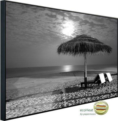 papermoon EcoHeat Infrarotheizung Strand in Schwarz und Weiss mit Matt-Effekt, App-Steuerung und Überhitzungsschutz - Bild 1