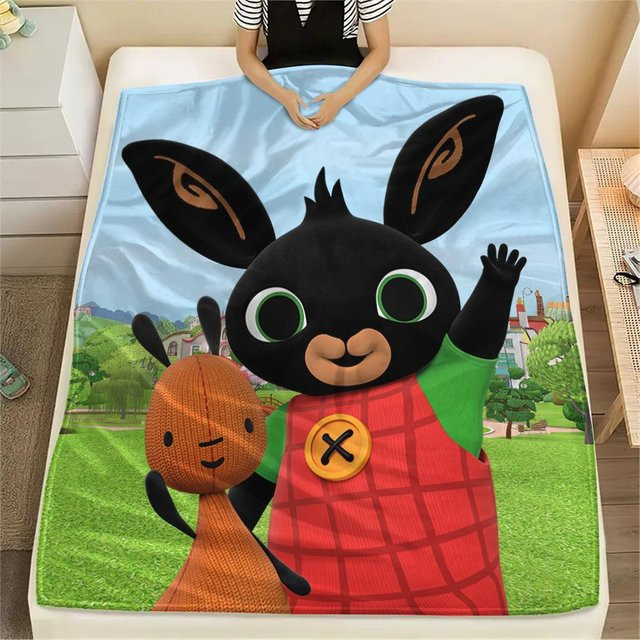 DayByDayLove Bing Bunny Flanellanzecke in Schwarz und Multicolour, B x L: 80 x 120 cm - Bild 1