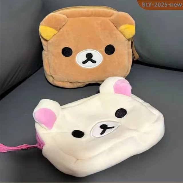 TAKARA TOMY Rilakkuma Make-up Organizer Aufbewahrungstasche, Plüsch - Bild 1