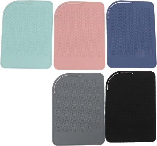 OutsideWorld Silikonmatte Tasche für Lockeneisen Glätteisen, 5 Stück, black - Bild 1