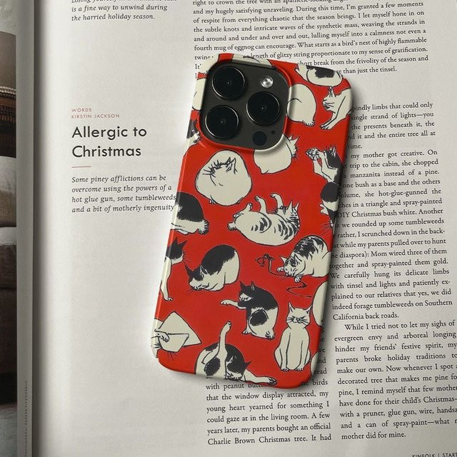 Handyhülle TROPLET Multi-Cats Design in Rot für iPhone 11 bis iPhone 17 Pro Max und Air Plus - Bild 1