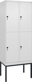 C+P Doppelstock-Spind Classic PLUS mit 2 Abteilen und Sicherheits-Drehriegel in RAL 9016 Verkehrsweiß, B/T/H: 212 x 80 x 50 cm - Bild 1