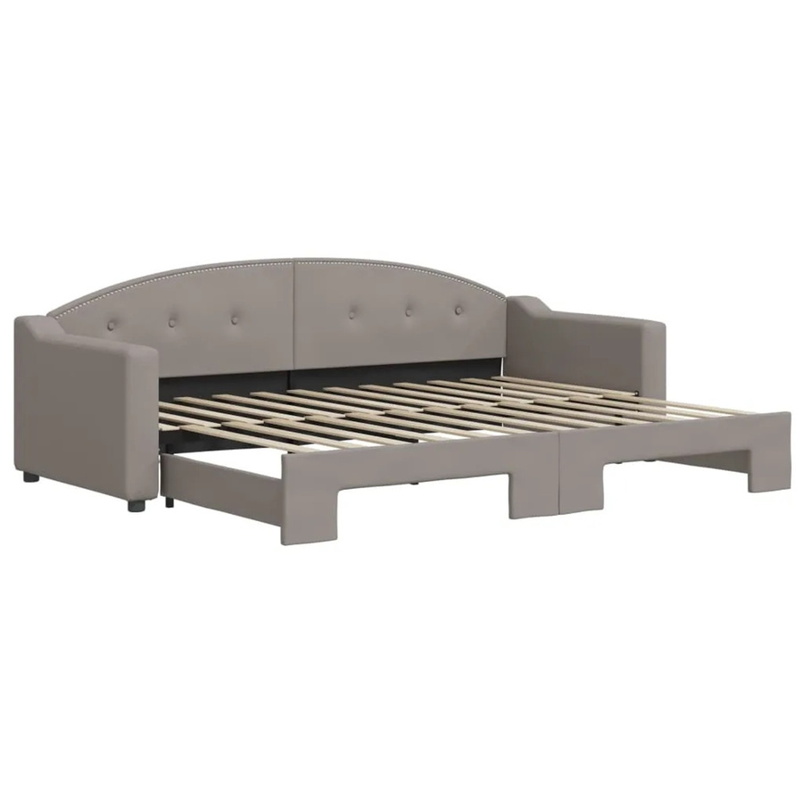 vidaXL Ausziehbares Tagesbett mit Schublade, Farbe Taupe, B/T/H: 80 x 200 cm - Bild 2