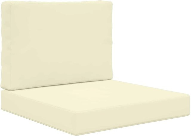 vidaXL Sofakissen für Draußen 2-teilig aus Polyester in Creme und Beige, B/T/H: 60 x 60 x 60 cm - Bild 1