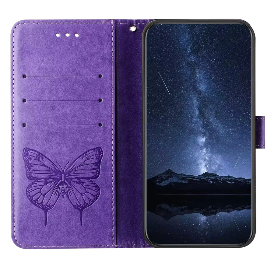 Luxuriöse PU-Leder Flip-Hülle als Brieftaschen-Handyhülle für Samsung Galaxy S25 Edge S26 Pro S24 S23 FE S22 S21 S20 S10 Plus in Schwarz und Lila - Bild 4