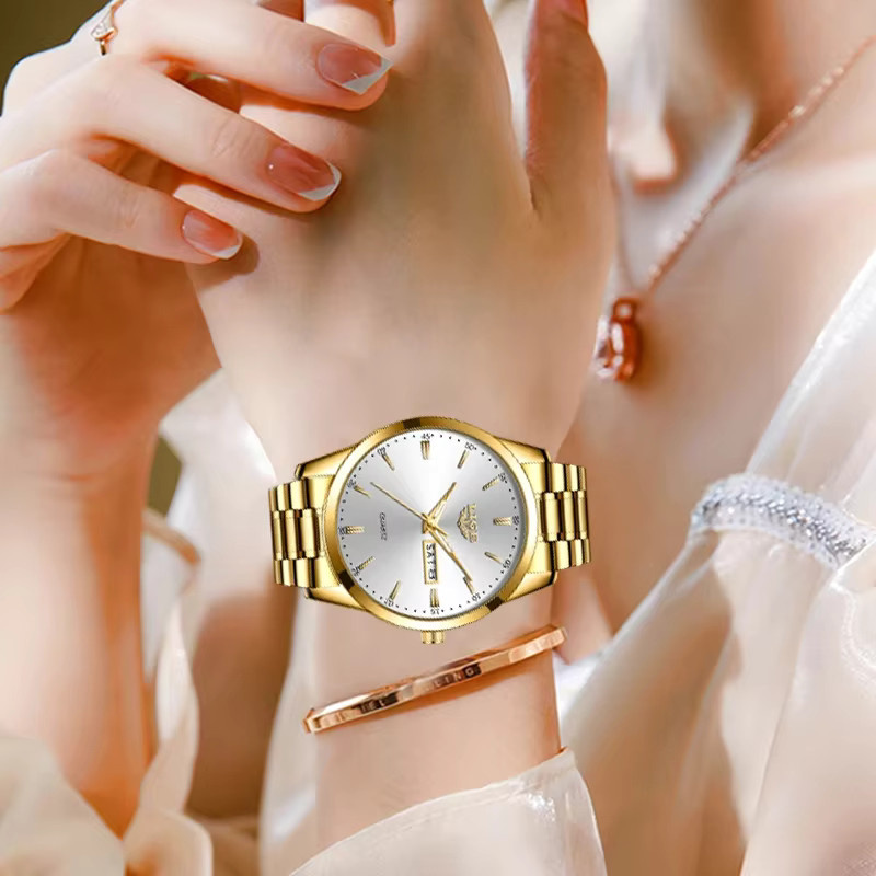 LIGE Armbanduhr Quarz, Edelstahl, Gold, Damen - Bild 3