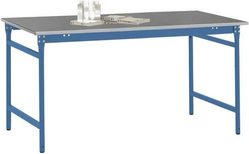 Manuflex Beistelltisch BASIS stationär mit Blechbelag-Platte in Brillantblau RAL 5007, B/T/H: 100 x 60 x 78 cm - Bild 1