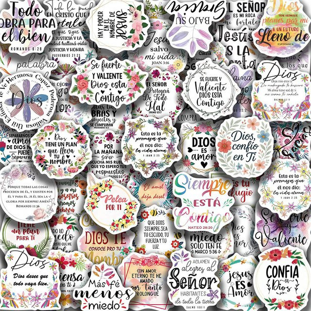 Charile Spanische Motivationssatz-Graffiti-Aufkleber, Bunt, 10-teiliges Set - Bild 1