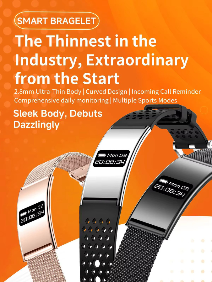 LIGE Smart-Armband in Silber mit Herzfrequenz- und HRV-Monitor sowie Anruferinnerung - Bild 7