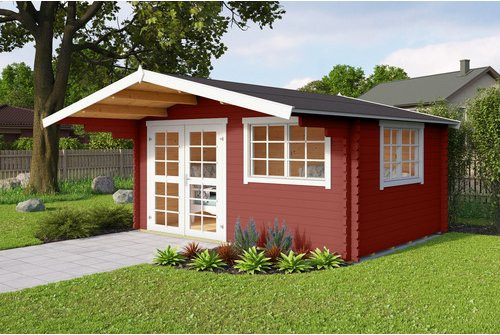 Mr. GARDENER Gartenhaus England aus lackiertem Fichtenholz in Rot, B/H/T: 424,6 x 245 x 445 cm - Bild 1