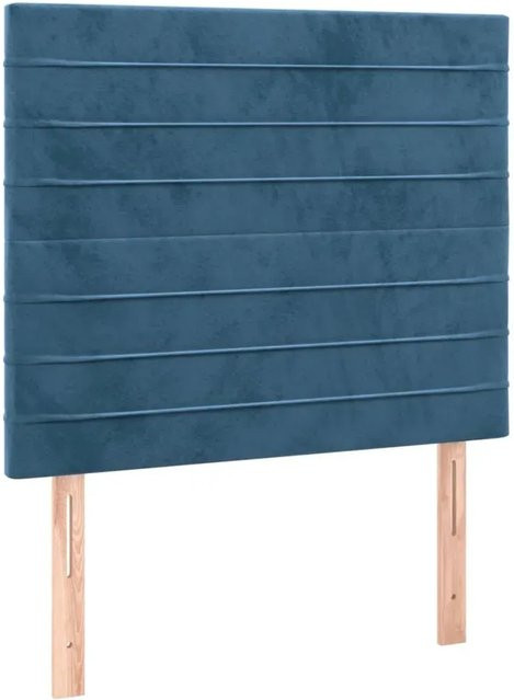 vidaXL LED Kopfteil aus Samt in Dunkelblau mit USB-Ladeport, B: 100 cm, T: 5 cm, H: 118-128 cm - Bild 1