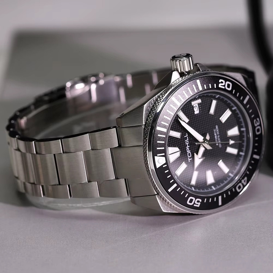 TOPHILL Armbanduhr Automatik, Edelstahl, Schwarz, 43,5 mm, Herren - Bild 4