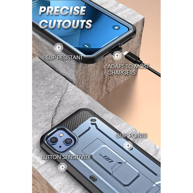 SUPCASE UB Pro robuste Schutzhülle für iPhone 14 Plus 6,7 Zoll (2022) mit integriertem Displayschutz und Ständer in Pink - Bild 2