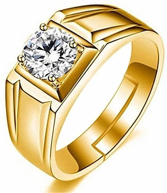 Wucifang Jewelry Ring, vergoldet, Kupfer, Zirkonia, Herren - Bild 1