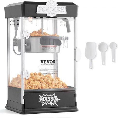 VEVOR Popcornmaschine 480 W Popcornautomat in Schwarz mit 4 oz Kessel für Kino-Stil inklusive 3 Schaufeln - Bild 1