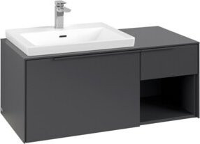 V&B Waschtischunterschrank Subway 3.0 mit Becken links, Graphit Grau Matt, B/T/H: 100,1 x 42,25 x 51,6 cm - Bild 1