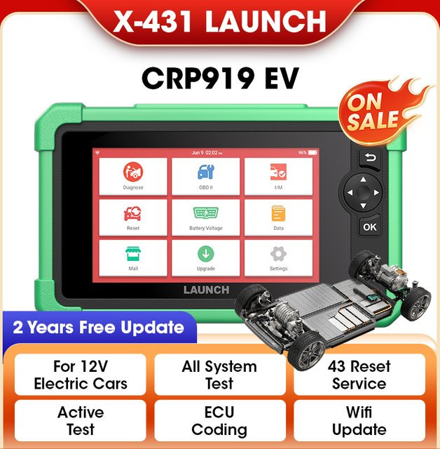 LAUNCH CRP919 EV Diagnosegerät für Elektrofahrzeuge in Grün - Bild 1