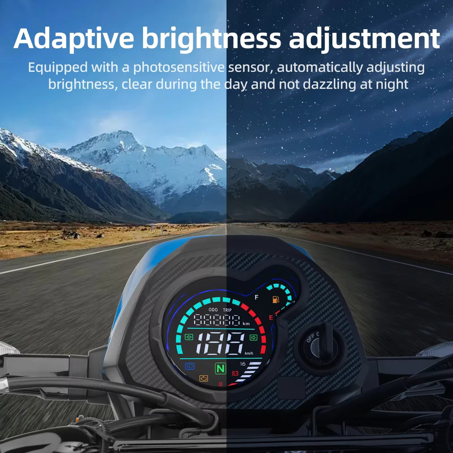 MAIMEIMI Motorrad LCD Digital Tachometer Kilometerzähler und Drehzahlmesser in Schwarz für Honda Navi 110 - Bild 4