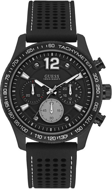 Guess Chronograph Herrenuhr, Quarz, Edelstahl, Schwarz, 44 mm - Bild 1