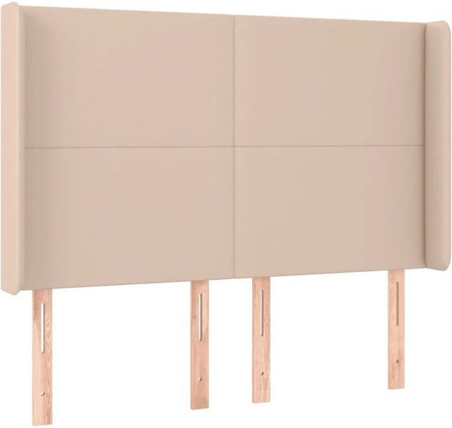 vidaXL Kopfteil mit Ohren in Cappuccino-Braun aus Kunstleder, B/H/T: 147 x 118 x 16 cm - Bild 1