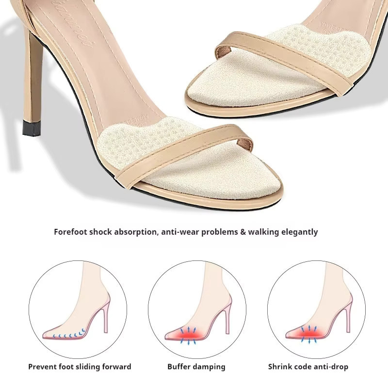 Silikon Halbe Einlegesohlen für Damen, Vorfuß-Pads für Heels und Sandalen - Bild 2