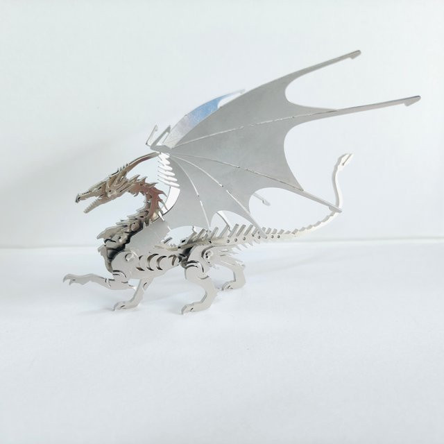 MOKR Feuerdrache, 3D Metall-Puzzle, Modellbausatz, Fantasy - Bild 1