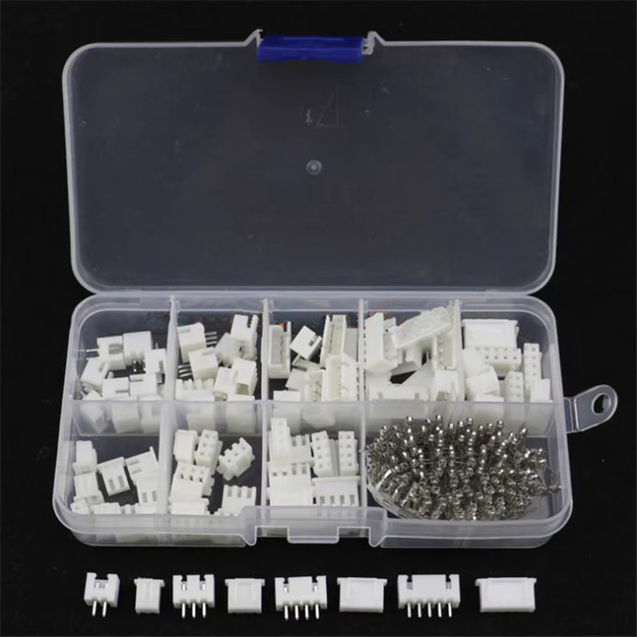Jarhead XH2.0 Anschluss-Set mit 230 Teilen, 2-polig bis 5-polig, 2,54mm Pitch, Gehäuse, Pin-Header und Kabelstecker in Weiß - Bild 2