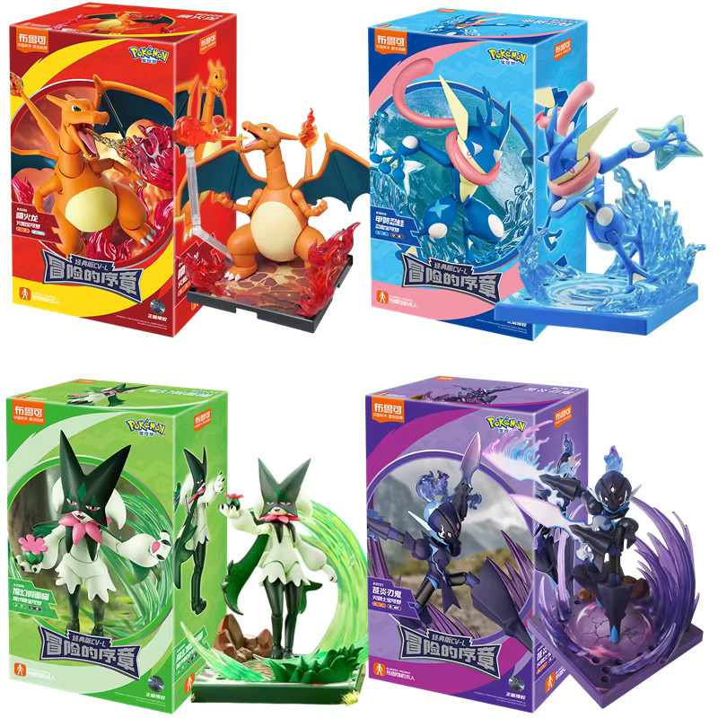 Pokemon Action Figuren Set mit Charizard, Ceruledge, Greninja und Meowscarada als Sammelmodell und Dekoration - Bild 1
