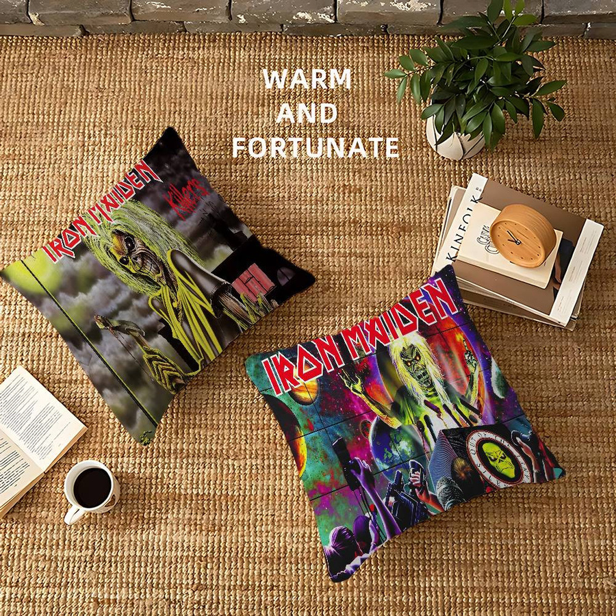 GUOYU HOMEDECOR Kissenbezug Band I-Iron Cool M-Maiden Design in Multicolour, B/H: 30,48 x 30,48 cm - Bild 1