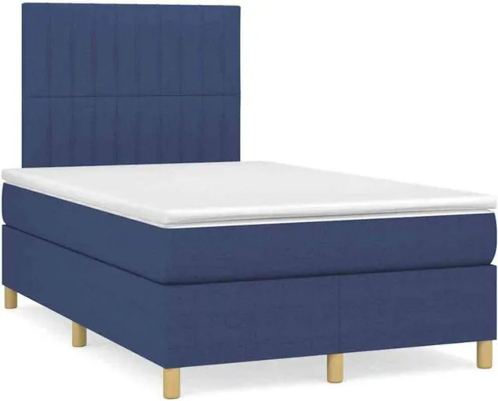 Vidaxl Boxspringbett mit Matratze in Blau aus Stoff, B/B: 120 x 190 cm - Bild 1