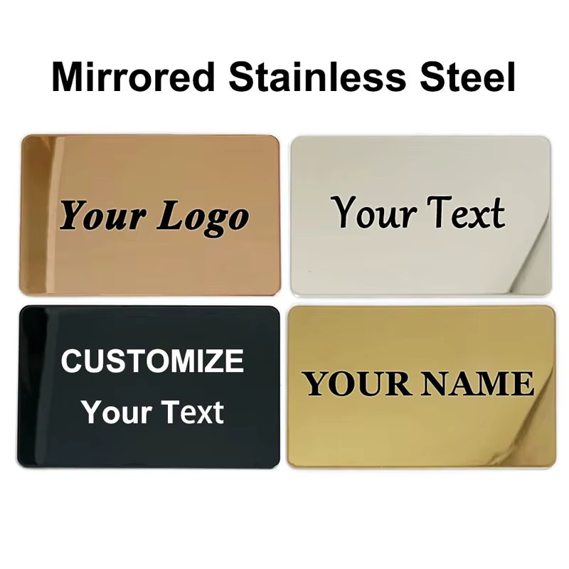 Individuell gravierte Namensschilder und Identifikationsplatten aus Edelstahl 304 in Silber, B/H: 86 x 54 mm - Bild 2