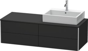 Duravit Waschtischunterschrank XSquare in Graphit Matt mit 4 Türen und internen Schubladen, B/H/T: 140 x 40 x 54,8 cm - Bild 1