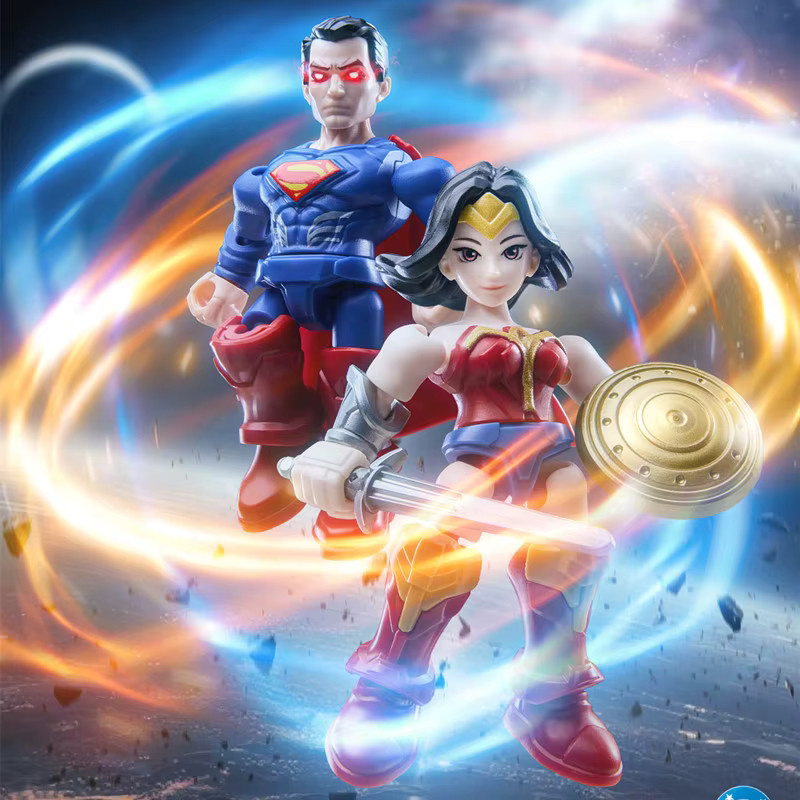 Blokees DC Justice League Batman Superman Wonder Woman The Flash Aquaman Cyborg, Anime-Figur Modell Blind Box, multicolour - Bild 6