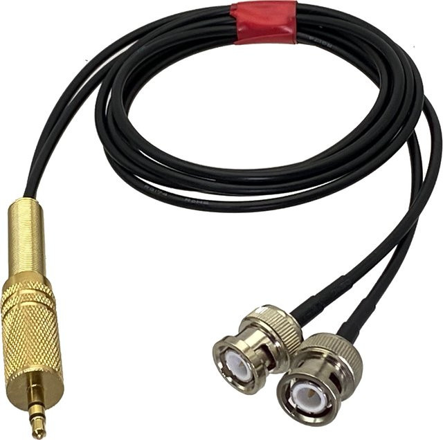 3,5 mm Stereo TRS auf Dual-BNC Kameramonitor RG174-Kabel, Länge: 3,05 m - Bild 1