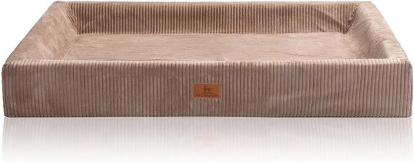 Knuffelwuff Hundebett Santiago Orthopädisch aus Cord in Braun XL mit abnehmbarem Bezug und rutschfester Unterseite