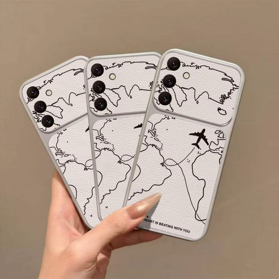 Handyhülle mit Flugzeugrouten Design für Samsung Galaxy Modelle (A56 5G, A57, A37, A27, A17, A07, A06, A16, A26, A54, A55, S24, S25 FE, S26 Ultra) mit Kamerafenster in Weiß - Bild 2
