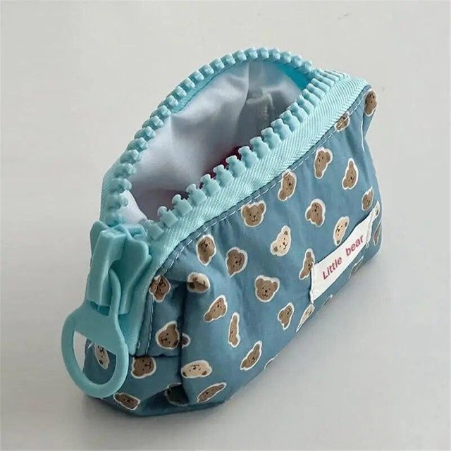 NATAWA Federmäppchen mit Bären-Motiv in Blau, minimalistisches Stifteetui aus Polyester - Bild 1