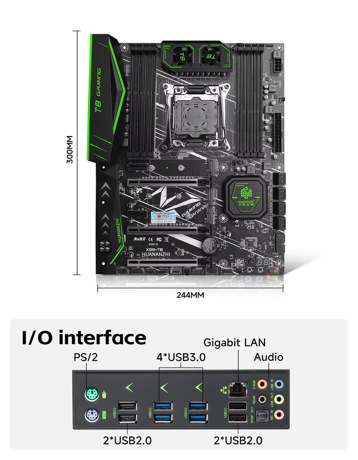 HUANANZHI X99-T8 Motherboard LGA 2011-3 ATX DDR3 ARGB Schwarz - Bild 4