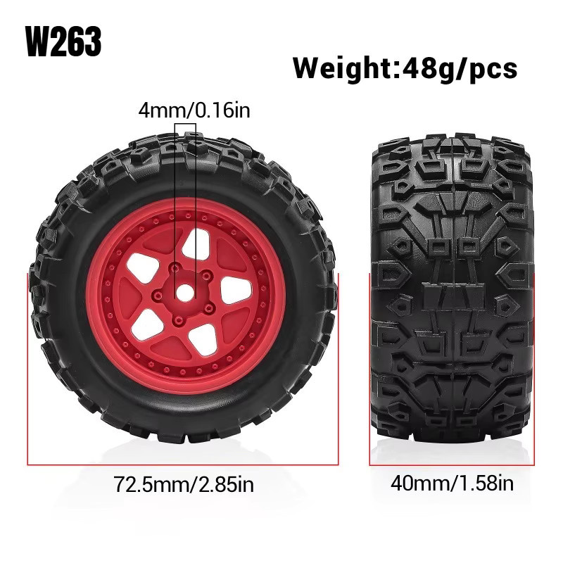 ARRMA Typhon Granite Grom Monster Truck Reifen & Mega Tooth Reifen, 1:18, Zubehör - Bild 2