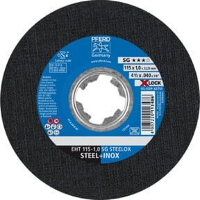 PFERD Trennscheibe EHT 115-1,0 SG STEELOX/X-LOCK für Metall, Schwarz, Durchmesser: 115 mm - Bild 1