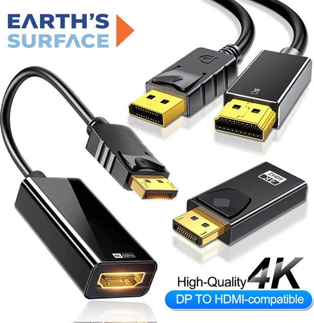4K DisplayPort auf HDMI Adapter in Schwarz für PC und Laptop zur Video- und Audioübertragung an HDTV - Bild 1