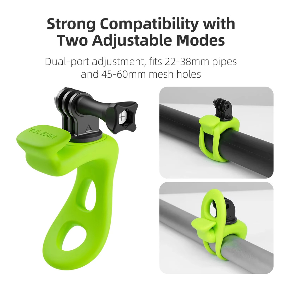 TELESIN Mini Flexible Halterung Verstellbare Silikonhalterung für GoPro Hero 13 12 11 10 9 8 MAX DJI OSMO Action 5 4 3 und Insta360 X4 X3 - Bild 2