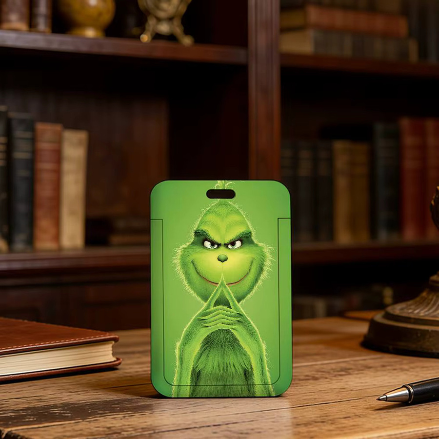 GRINCH Cartoon Kartenhalter für Ausweise und Mitarbeiterausweise in Grün aus Kunststoff - Bild 2
