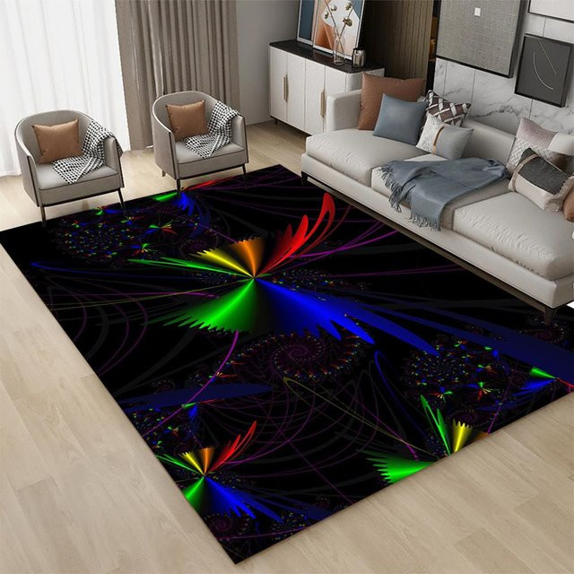 Karpetti 3D LED Lichter Illusion Teppich, Waschbar und Rutschfest, Multicolour, B/T: 60 x 40 cm - Bild 1