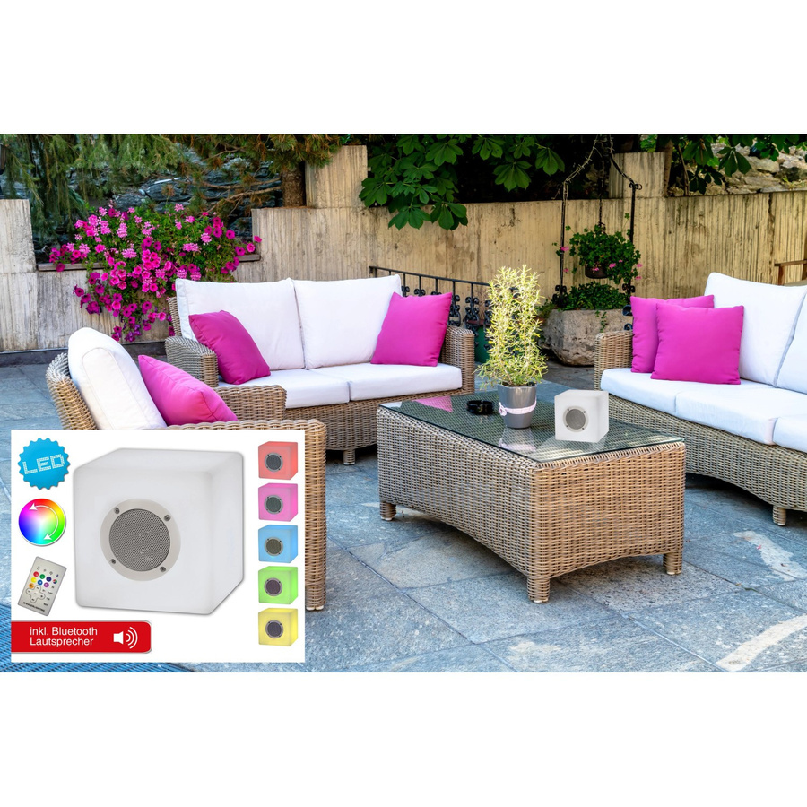 Näve LED-Dekoleuchte Cube Bluetooth bunt B/H/T: 20 x 20 x 20 cm - Bild 2
