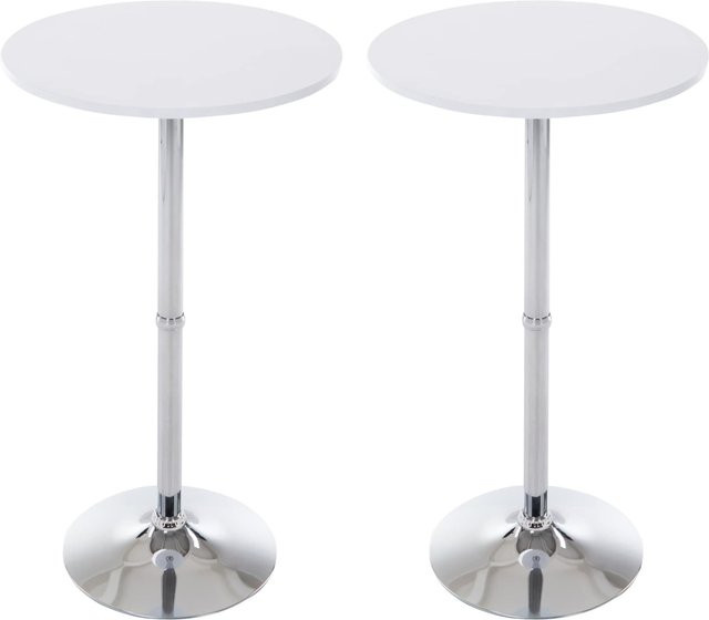 CLP 2er Set Metall-Stehtische mit runder Holztischplatte, Durchmesser: 60 cm, Höhe: 110 cm - Bild 1