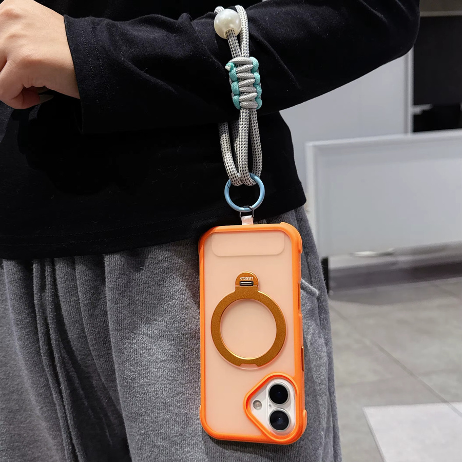 ZHANZHI Personalisiertes Handy-Lanyard als Handgelenk-Perlen-Kurzseil in Silber, Grau und Multicolour für dich - Bild 1