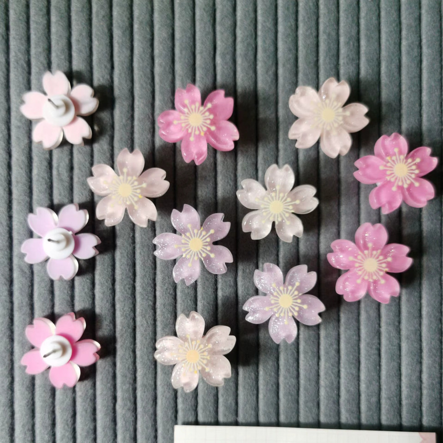 Bview Art Reißzwecken aus Kunstharz mit Kirschblüten-Design in Pink, 30 Stück - Bild 4